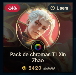 Pack de chromas T1 Xin Zhao (1070 RP)
