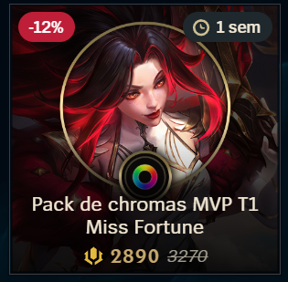 Pack de chromas T1 MVP Miss Fortune