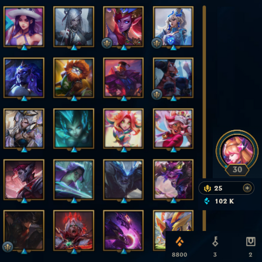 ⭐Lvl 30・🎯Ranked ready ・102k EB💠・21 skins 🔥 x3 skins Caitlyn・#EX007