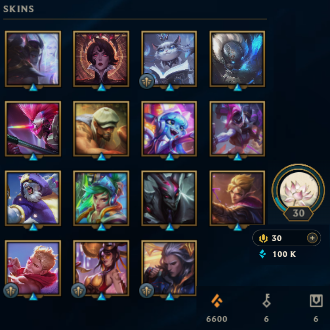 ⭐Lvl 30・🎯Ranked ready ・100k EB💠・15 skins 🔥 Jungle mains & autres・#EX012