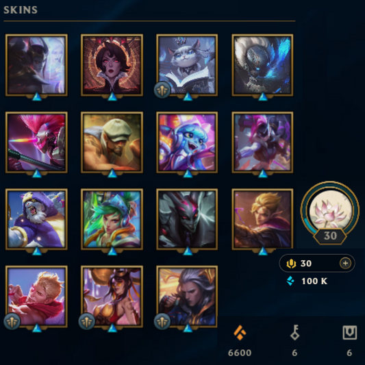 ⭐Lvl 30・🎯Ranked ready ・100k EB💠・15 skins 🔥 Jungle mains & autres・#EX012