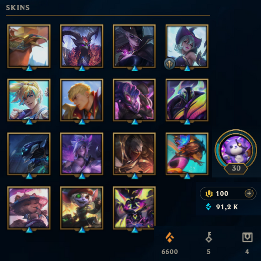 ⭐Lvl 30・🎯Ranked ready ・91k EB💠・15 skins 🔥 x2 Empyréen | x2 Spirit Blossom・#EX013