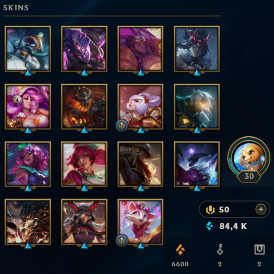 ⭐Lvl 30・🎯Ranked ready ・84k EB💠・16 skins 🔥 x3 skins Varus・#EX016