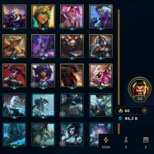 ⭐Lvl 30・🎯Ranked ready ・86k EB💠・20 skins 🔥 ADC mains & autres・#EX017