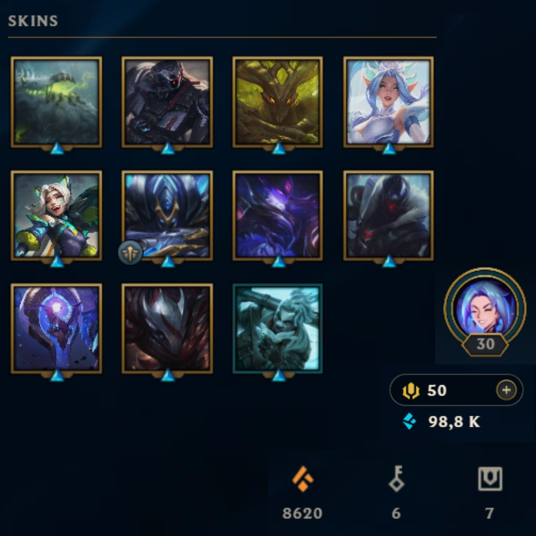 ⭐Lvl 30・🎯Ranked ready ・98k EB💠・11 skins 🔥 Jungle mains・#EX022