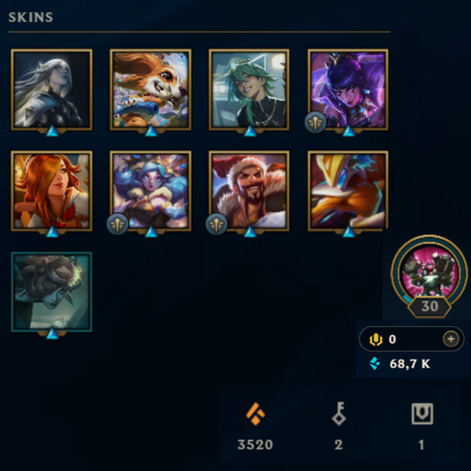 ⭐Lvl 30・🎯Ranked ready ・68k EB💠・9 skins 🔥 ADC & MID mains ・#EX027