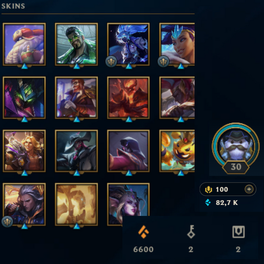 ⭐Lvl 30・🎯Ranked ready ・82.7k EB💠・15 skins 🔥 Midlane Champs・#EX030
