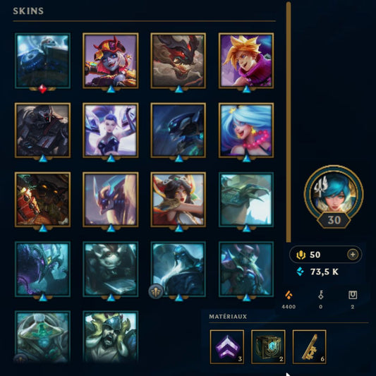 ⭐Lvl 30・🎯Ranked ready ・73,5k EB💠・18 skins 🔥+ Mecha Zero Sion 🟥