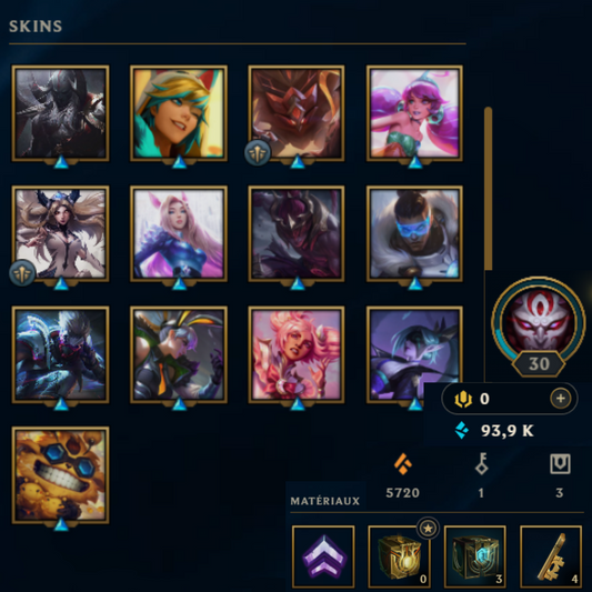 ⭐Lvl 30・🎯Ranked ready ・93.9k EB💠・13 skins 🔥